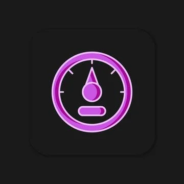 Filled outline Motor gas gauge icon isolated on black background. Empty fue.. Stock Illustration