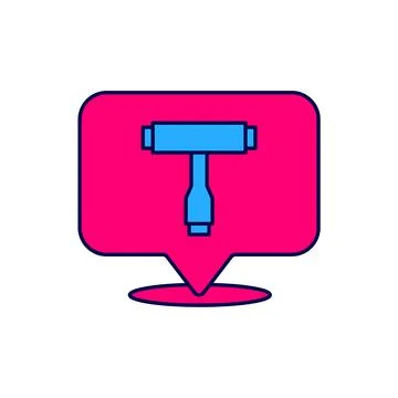 Filled outline Multi-Function All-In-One portable skate tool T-tool for skate Stock Illustration