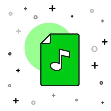 Filled outline Music book with note icon isolated on white background. Musi.. Stock Illustration