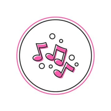 Filled outline Music note, tone icon isolated on white background.  Vector 스톡 일러스트