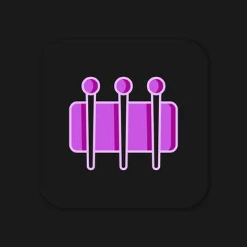 Filled outline Needle for sewing icon isolated on black background. Tailor .. Stock Illustration