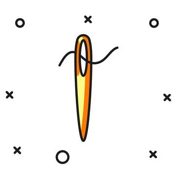 Filled outline Needle for sewing with thread icon isolated on white backgro.. Stock Illustration