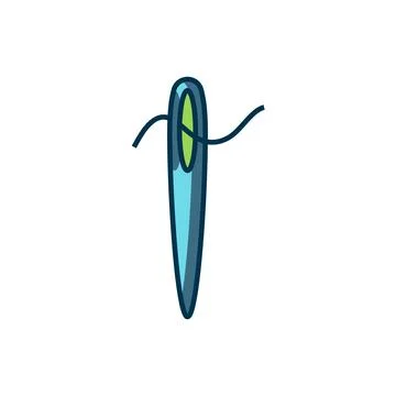 Filled outline Needle for sewing with thread icon isolated on white backgro.. Stock Illustration