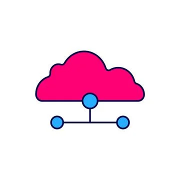 Filled outline Network cloud connection icon isolated on white background. .. 스톡 일러스트