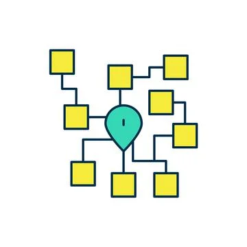 Filled outline Neural network icon isolated on white background. Artificial 스톡 일러스트