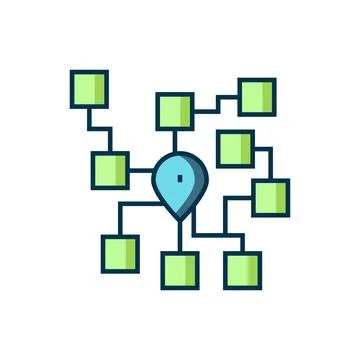 Filled outline Neural network icon isolated on white background. Artificial.. Stock Illustration