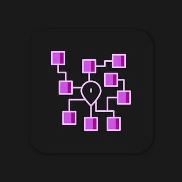 Filled outline Neural network icon isolated on black background. Artificial.. Stock Illustration