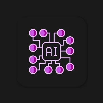 Filled outline Neural network icon isolated on black background. Artificial.. Stock Illustration
