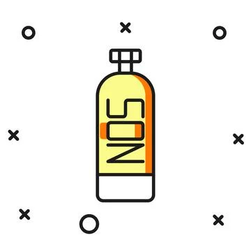 Filled outline Nitrous oxide icon isolated on white background. Flat filled.. Stock Illustration