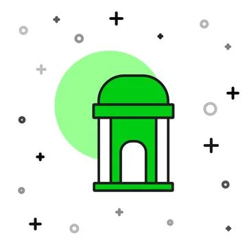 Filled outline Old crypt icon isolated on white background. Cemetery symbol Ilustración de archivo
