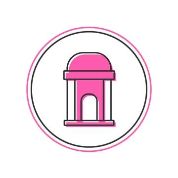 Filled outline Old crypt icon isolated on white background. Cemetery symbol Ilustración de archivo