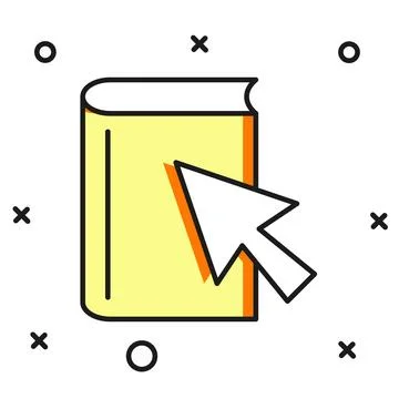 Filled outline Online book icon isolated on white background. Internet educ.. Stock Illustration
