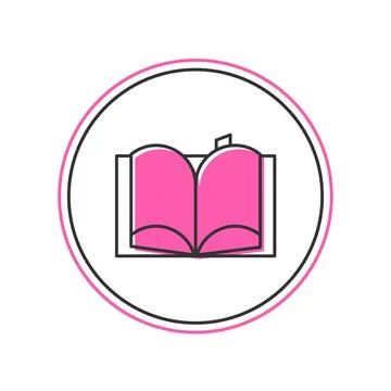 Filled outline Open book icon isolated on white background.  Vector 스톡 일러스트