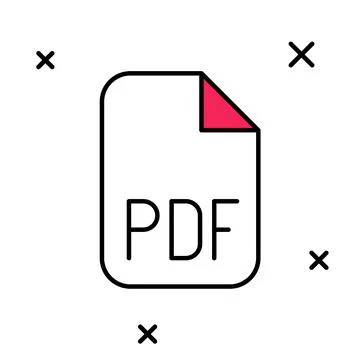 Filled outline PDF file document. Download pdf button icon isolated on white 스톡 일러스트
