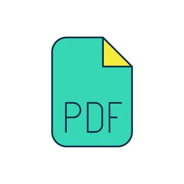 Filled outline PDF file document. Download pdf button icon isolated on white Stock Illustration