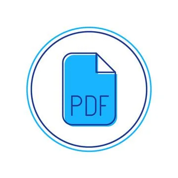 Filled outline PDF file document. Download pdf button icon isolated on white Stock Illustration