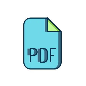Filled outline PDF file document. Download pdf button icon isolated on whit.. Stockillustratie