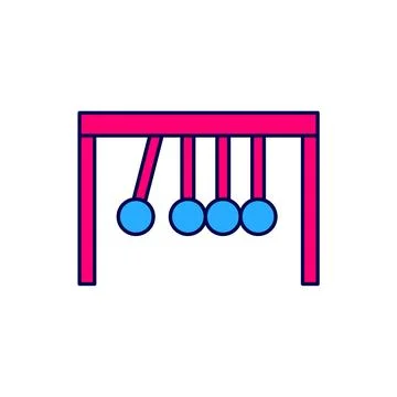 Filled outline Pendulum icon isolated on white background. Newtons cradle. .. Stock Illustration