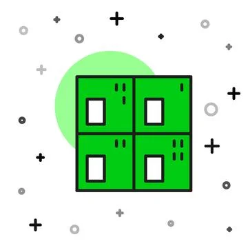 Filled outline Periodic table of the elements icon isolated on white background イラスト素材