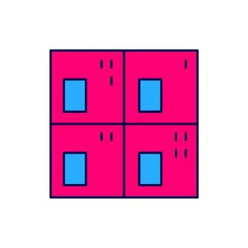 Filled outline Periodic table of the elements icon isolated on white background Stock Illustration