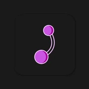 Filled outline Piercing icon isolated on black background. Flat filled outl.. Stock Illustration