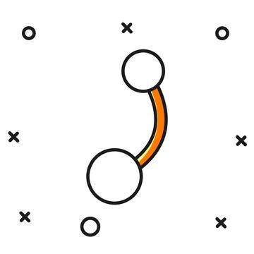 Filled outline Piercing icon isolated on white background. Flat filled outl.. Stock Illustration