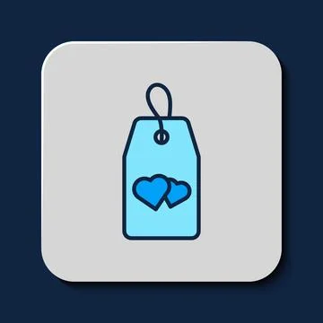 Filled outline Please do not disturb with heart icon isolated on blue background Illustration