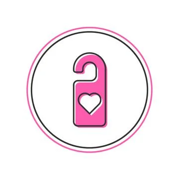 Filled outline Please do not disturb with heart icon isolated on white Illustration