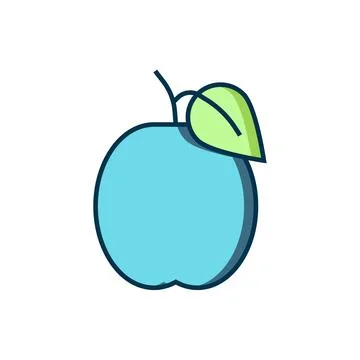 Filled outline Plum fruit icon isolated on white background. Flat filled ou.. Stock Illustration
