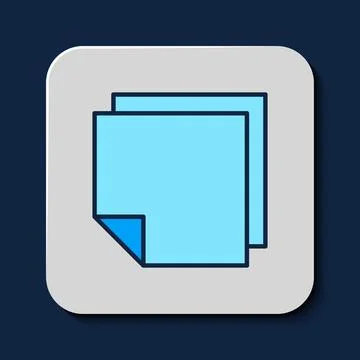 Filled outline Post note stickers icon isolated on blue background. Sticky tapes Stock Illustration