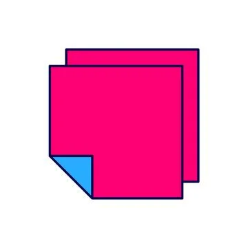 Filled outline Post note stickers icon isolated on white background. Sticky Stock Illustration