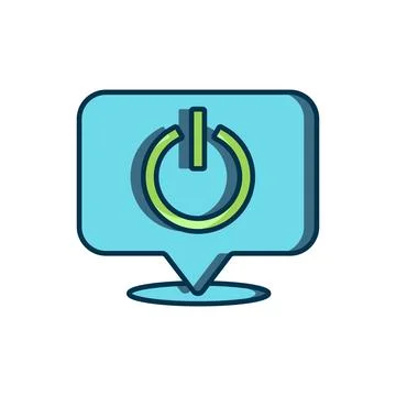 Filled outline Power button icon isolated on white background. Start sign. .. Stock Illustration