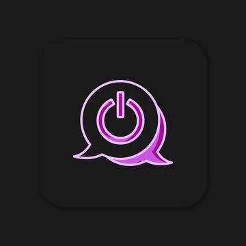 Filled outline Power button icon isolated on black background. Start sign. .. Stock Illustration