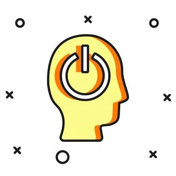 Filled outline Power button icon isolated on white background. Start sign. .. Stock Illustration