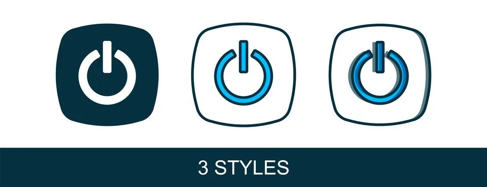 Filled outline Power button icon isolated on white background. Start sign. .. Stock Illustration