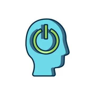 Filled outline Power button icon isolated on white background. Start sign. .. Stock Illustration