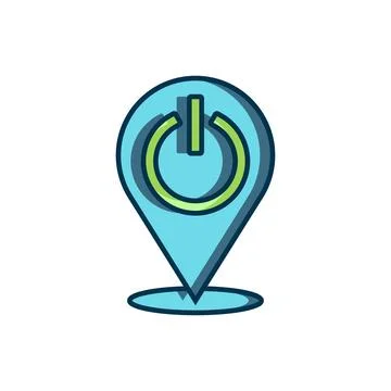 Filled outline Power button icon isolated on white background. Start sign. .. Stock Illustration