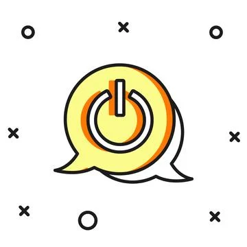 Filled outline Power button icon isolated on white background. Start sign. .. Stock Illustration