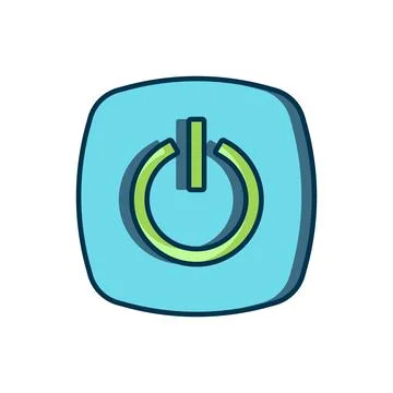 Filled outline Power button icon isolated on white background. Start sign. .. Stock Illustration