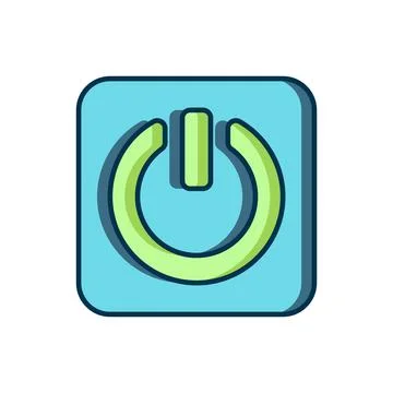 Filled outline Power button icon isolated on white background. Start sign. .. Stock Illustration