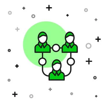 Filled outline Project team base icon isolated on white background. Business  イラスト素材