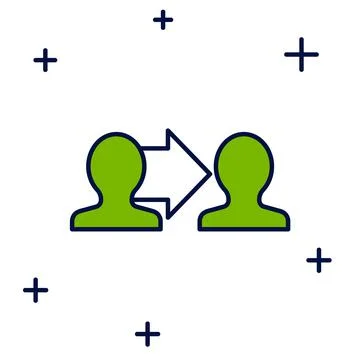 Filled outline Project team base icon isolated on white background. Business  Stock Illustration