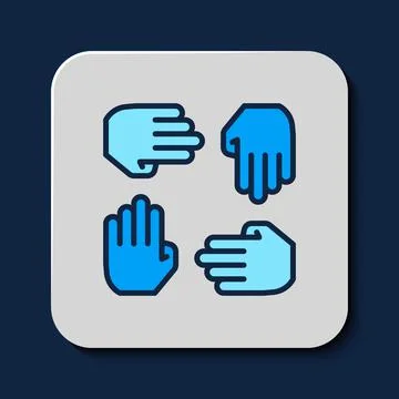 Filled outline Project team base icon isolated on blue background. Business a 스톡 일러스트