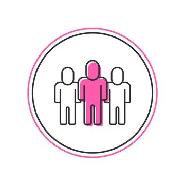 Filled outline Project team base icon isolated on white background. Business  Illustrazione stock