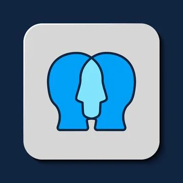 Filled outline Project team base icon isolated on blue background. Business 스톡 일러스트