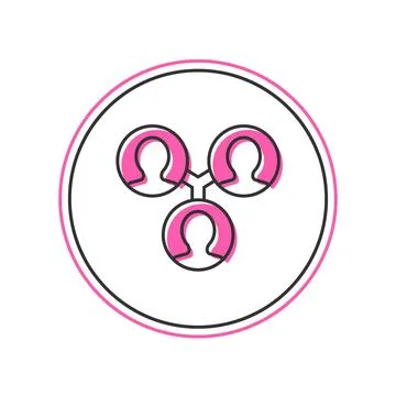 Filled outline Project team base icon isolated on white background. Business Stock Illustration