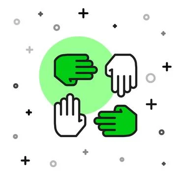 Filled outline Project team base icon isolated on white background. Business Stock Illustration