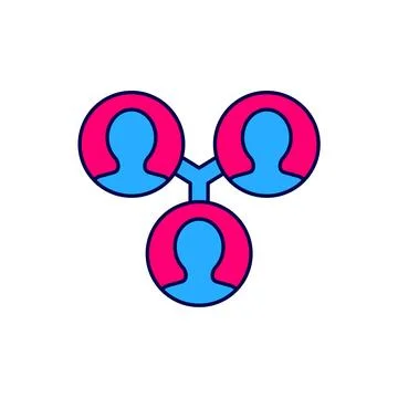 Filled outline Project team base icon isolated on white background. Busines.. Illustrazione stock