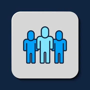 Filled outline Project team base icon isolated on blue background. Business.. Stock Illustration
