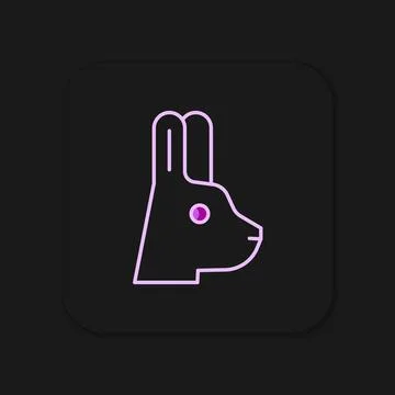 Filled outline Rabbit with ears icon isolated on black background. Magic tr.. Stock Illustration